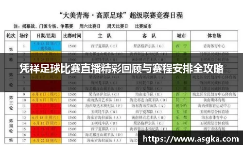 凭祥足球比赛直播精彩回顾与赛程安排全攻略