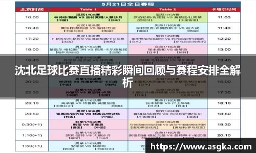 沈北足球比赛直播精彩瞬间回顾与赛程安排全解析