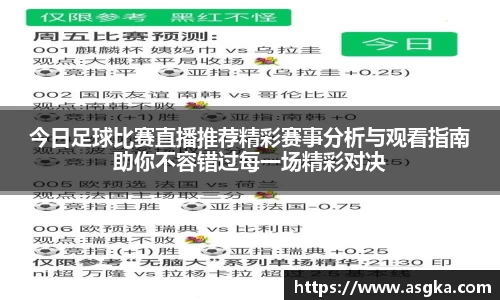 今日足球比赛直播推荐精彩赛事分析与观看指南助你不容错过每一场精彩对决
