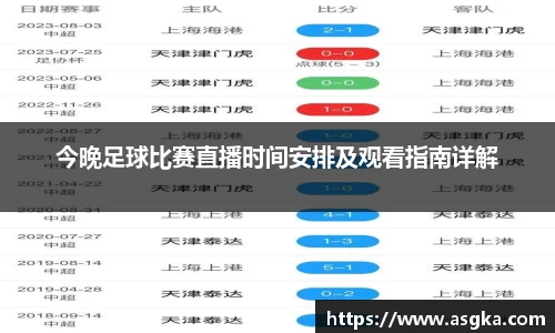 今晚足球比赛直播时间安排及观看指南详解