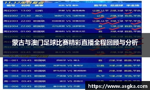 蒙古与澳门足球比赛精彩直播全程回顾与分析